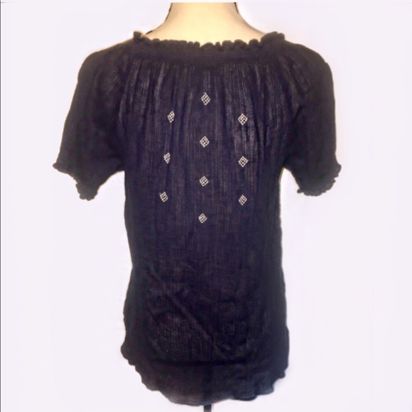 Joie Embroidered Peasant Top Tunic - Picture 4 of 6